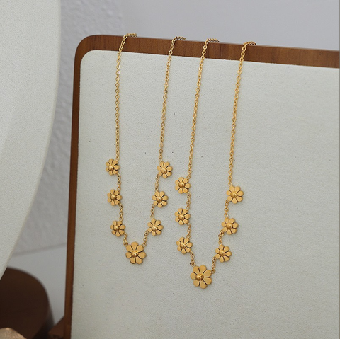 Dây chuyền Titan - TN043 - 7 hoa cúc