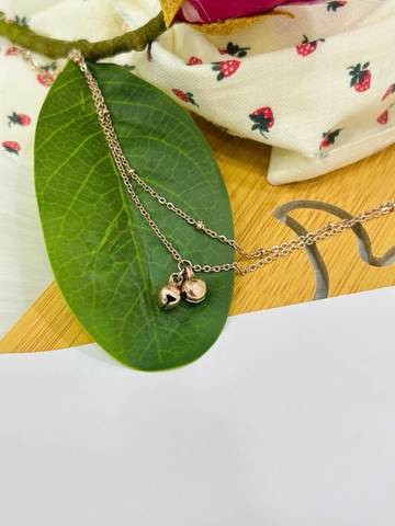 Lắc chân Titan - TA530 - lắc chân 2 tầng gắn chuông vàng hồng