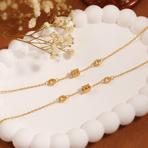 Lắc chân Titan - TA658 - Ống tròn số La Mã BVL