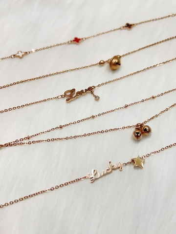 Lắc chân Titan - BST nhiều kiểu dáng màu vàng hồng