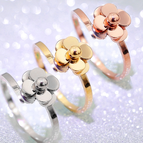 Nhẫn Titan - TC004 - Nhẫn Titan hoa hồng freesize