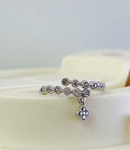 Nhẫn Titan - TM013 - Cỏ 4 lá đính kim freesize