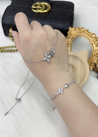 Set trang sức Titan - TM040 - biểu tượng cánh hoa LV