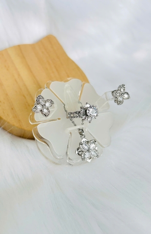 Set trang sức Titan - TM054 - biểu tượng cánh hoa xoay