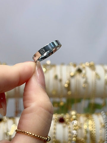 Nhẫn Titan - TC079 - Set 2 nhẫn thời trang Cartier hột cao (có tách lẻ)