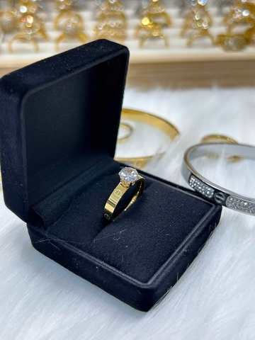 Nhẫn Titan - TC079 - Set 2 nhẫn thời trang Cartier hột cao (có tách lẻ)
