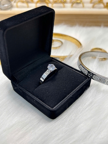 Nhẫn Titan - TC079 - Set 2 nhẫn thời trang Cartier hột cao (có tách lẻ)