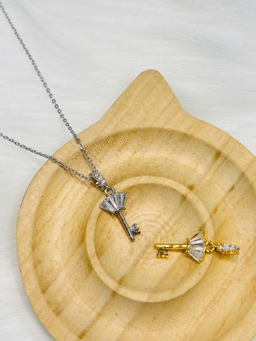 Dây chuyền Titan - TM047 - mặt chìa khóa đính đá