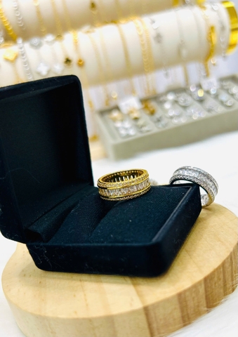 Nhẫn nữ đính đá Baguette - TM049 - phong cách Dainty Lady