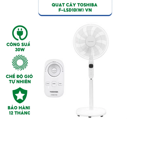 Quạt cây Toshiba F-LSD10(W) VN (Trắng) - Hàng chính hãng