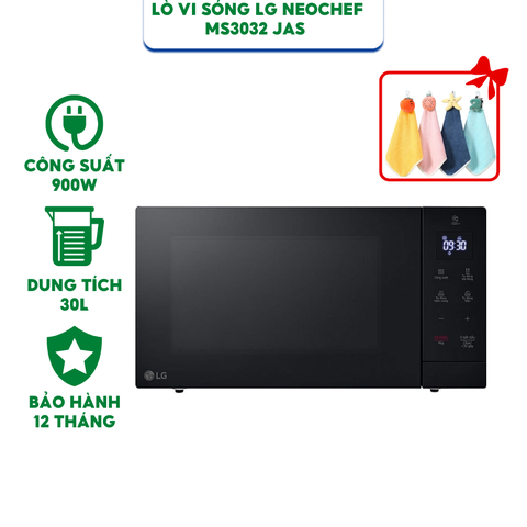Lò vi sóng LG Neochef MS3032JAS - Dung tích 30 lít - Công suất 900W - Hàng chính hãng bảo hành 12 tháng