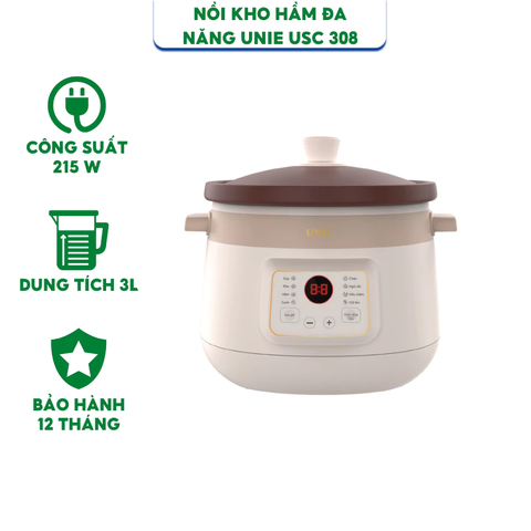 Nồi kho hầm đa năng Unie USC308 dung tích 3 lít - HÀNG CHINH HÃNG BAO HANH 12 THANG