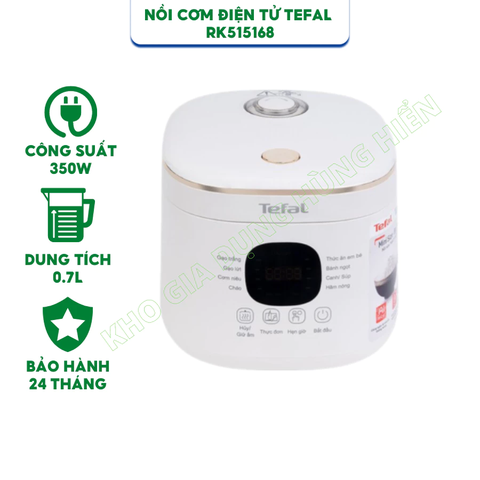 Nồi cơm điện tử Tefal Rice Mate Mini 0.7L RK515168 - Hàng chính hãng bảo hành 24 tháng