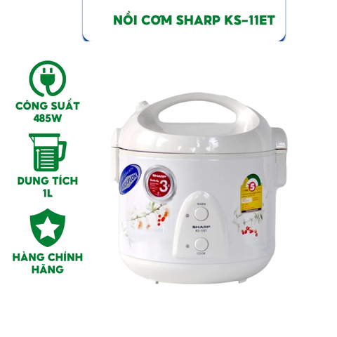 Nồi cơm Sharp KS-11ET 485W dung tích 1L - Hàng chính hãng bảo hành 12 tháng.