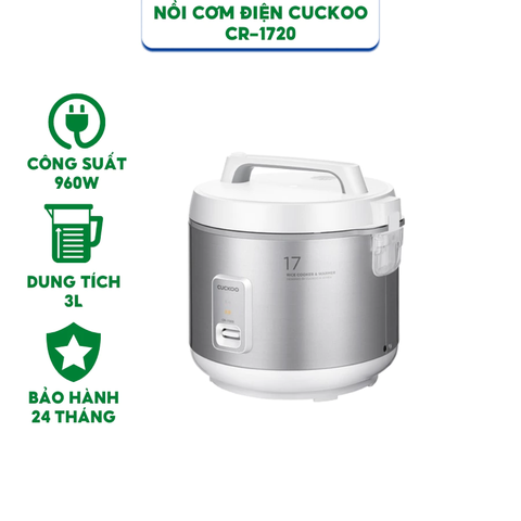 Nồi cơm điện Cuckoo CR-1720 960 W dung tích 3L - Hàng chính hãng bảo hành 24 tháng