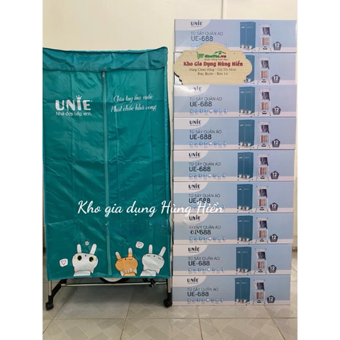 Tủ Sấy Quần Áo UNIE UE-688 - Sấy Tối Đa 15kg Quần Áo - Công Suất 900W - Bảo Hành Chính Hãng 12 Tháng