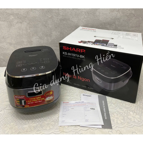 Nồi cơm điện cao tần Sharp KS-IH191V-BK - Dung tích 1.8L - Công suất 1300W - Hàng chính hãng - Bảo hành 12 tháng