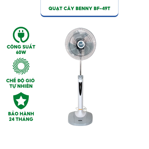 Quạt cây Benny BF-49T - Công suất 60W - Điều khiển từ xa 7m - Bảo hành chính hãng 12 tháng