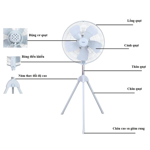 Quạt đứng công nghiệp Benny BF-22S - Công suất 190W - 3 tốc độ gió - Bảo Hành Chính Hãng 24 tháng