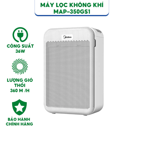 Máy lọc không khí Midea MAP-350GS1- Công suất 36W - 3 mức độ lọc