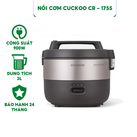 Nồi cơm điện cơ Cuckoo CR-1755 dung tích 3L - Hàng chính hãng bảo hành 24 tháng.