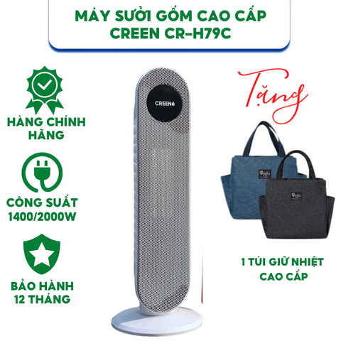 Máy Sưởi Gốm Creen - Công Suất 2200W - Bảo Hành Chính Hãng 12 tháng
