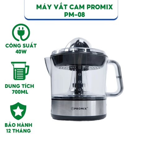 Máy vắt cam Promix PM-08 dung tích 700ml - Hàng chính hãng bảo hành 12 tháng.