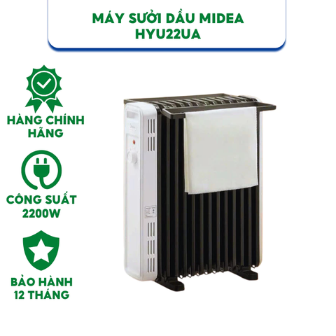 Máy Sưởi Dầu Midea  HYU22UA - Công Suất 2200W - Bảo Hành Chính Hãng 12 tháng