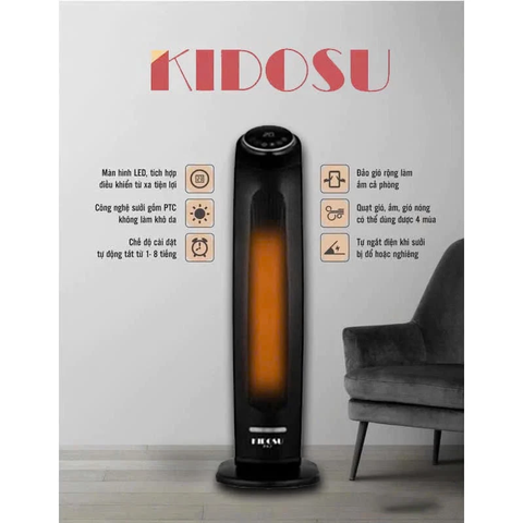 Máy Sưởi Gốm Kidosu KD-MS99 - Công suất 2200W - Bảo Hành Chính Hãng 12 Tháng