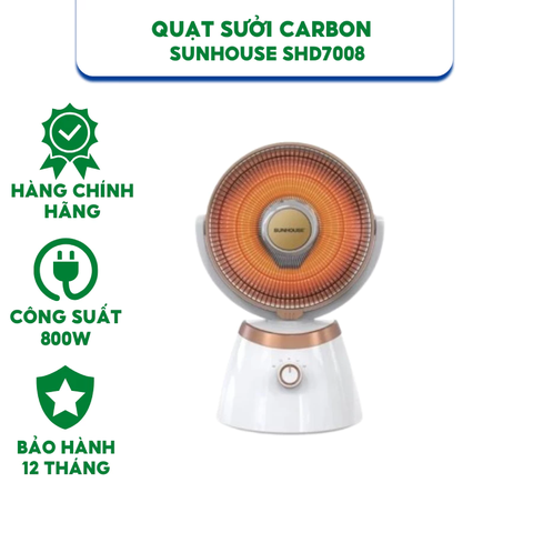 Quạt Sưởi Carbon Sunhouse SHD7008 - Công Suất 800W - Bảo Hành Chính Hãng 12 Tháng