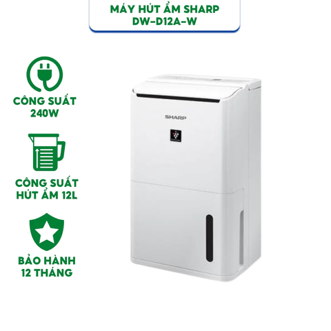 Máy Hút Ẩm Sharp DW-D12A-W  Công Suất 240W  Bảo Hành Chính Hãng 12 Tháng