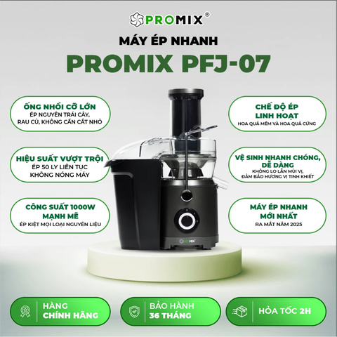 Máy ép nhanh Promix PFJ-07 Công suất 1000W Dung tích 450ml - Bản mới nhất năm 2025- Hàng chính hãng Bảo hành 36 tháng