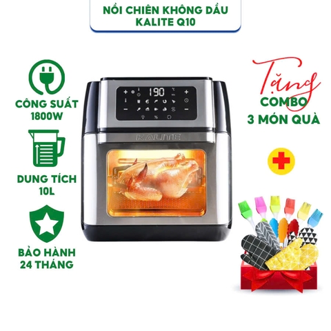 Nồi chiên không dầu Kalite Q10 - Dung tích 10 lít - Công suất 1800W - Hàng chính hãng bảo hành 24 tháng