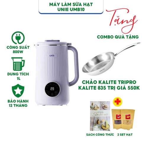 Máy làm sữa hạt, xay nấu đa năng UNIE UMB10 - Dung tích 1 lít - Công suất 800W - Hàng chính hãng bảo hành 12 tháng