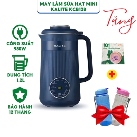 Máy Làm Sữa Hạt Mini Kalite KCB12B - Dung tích 1.2 lít - Công suất 980W - Hàng chính hãng bảo hành 12 tháng