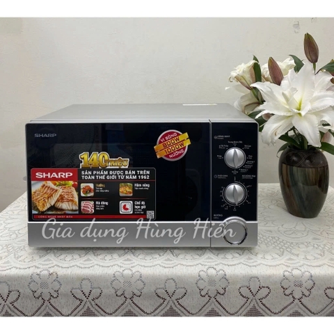 Lò vi sóng có nướng Sharp R-G302VN-S - Dung tích 23 lít - Công suất 1800W - Hàng chính hãng bảo hành 12 tháng
