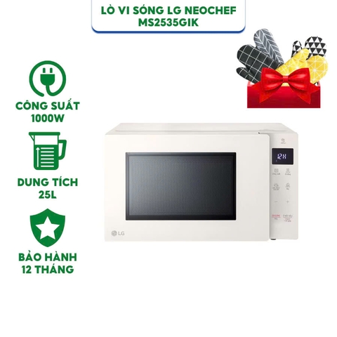 Lò vi sóng LG neochef MS2535GIK - Dung tích 25 lít - Công suất 1000W - Hàng chính hãng bảo hành 12 tháng