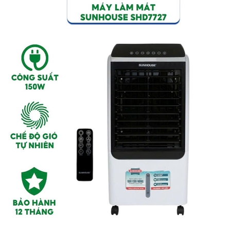 Máy làm mát Sunhouse SHD7727 - Công suất 150W - Tiết kiệm điện 10 lần - Bảo hành chính hãng 12 tháng
