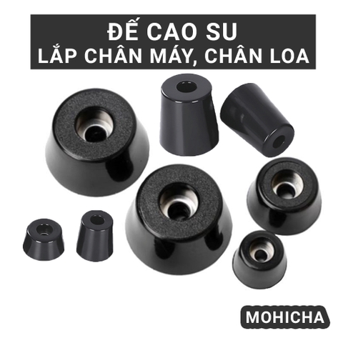 Đế cao su có sẵn long đen thép dùng làm chân máy, chân loa, bàn ghế đồ nội thất
