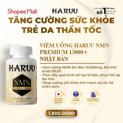Viên Uống NMN 13000+ Premium Haruu - Chìa Khóa Trẻ Hóa Từ Bên Trong