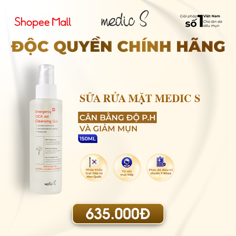 Sữa rửa mặt MedicS - Kiềm dầu, ngừa mụn, da sáng mịn