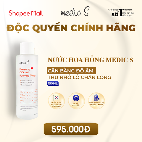 Toner MedicS - Giải pháp hoàn hảo cho da dầu mụn, se khít lỗ chân lông, cân bằng dầu nhờn