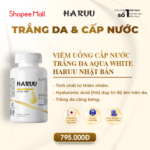 Viên Uống Trắng Da Aqua White Haruu - Bí Quyết Cho Làn Da Trắng Sáng, Căng Bóng