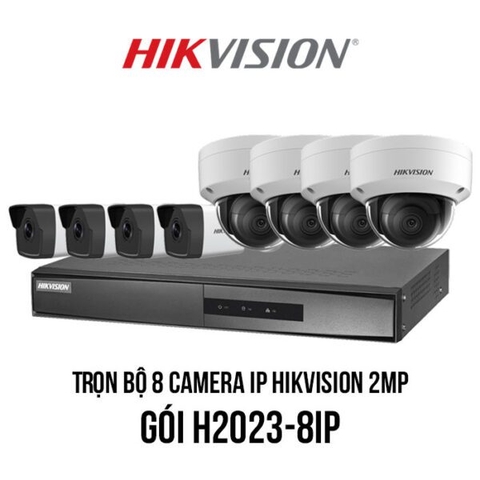Trọn bộ 8 camera IP Hikvision 2MP  [H2023-8IP]