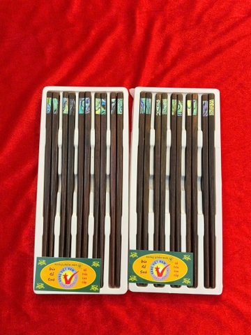 Đũa gỗ trắc khảm bào ngư đầu vuông