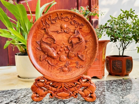 Đĩa gỗ trang trí 