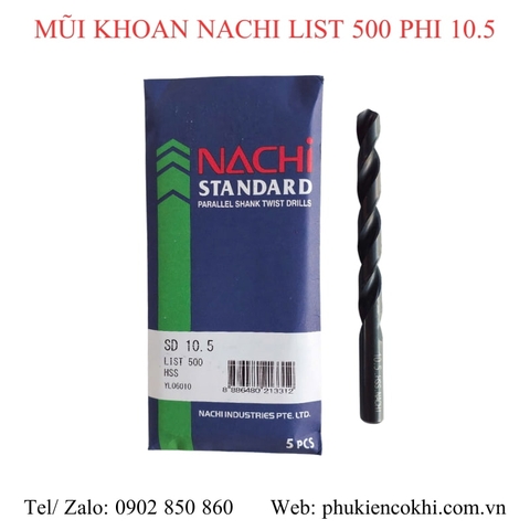 Mũi khoan Nachi list 500 phi 10 đến phi 17.5