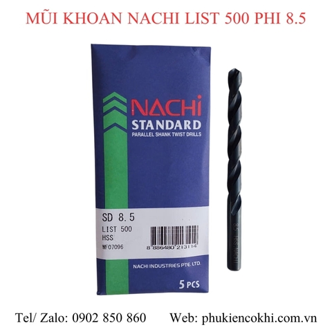 Mũi khoan Nachi list 500 phi 1.5 đến phi 10