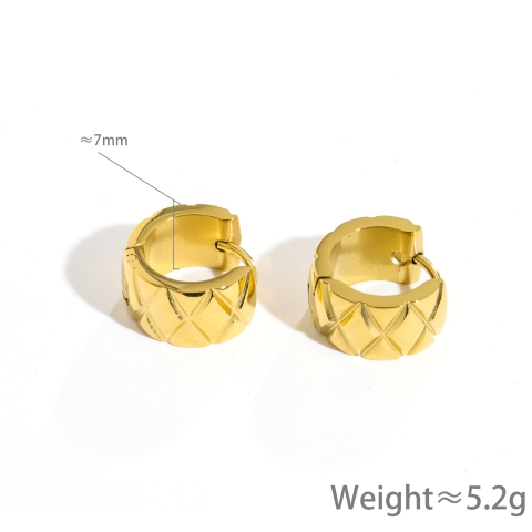 Bông tai titan vàng khắc hình thoi 2600165