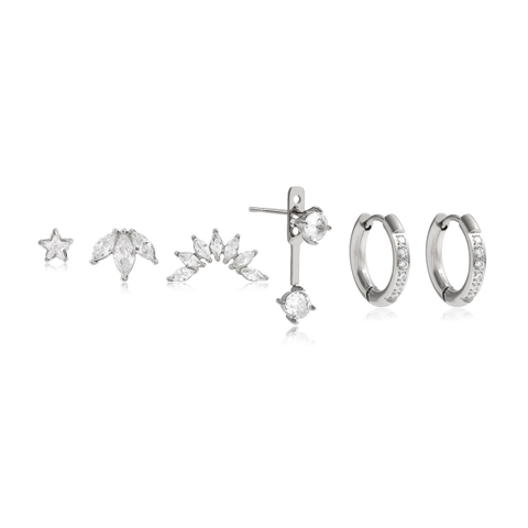 Set bông tai titan bạc 2600172